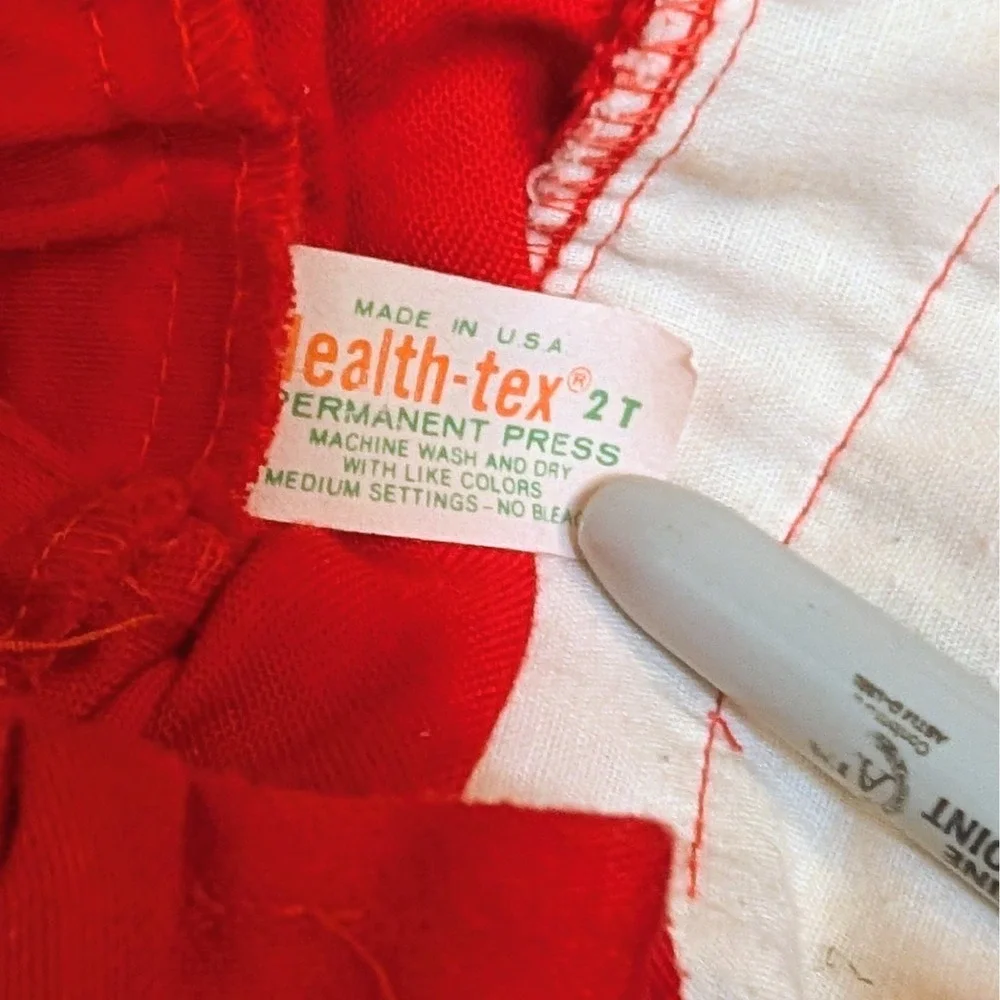 Vintage Health-Tex Sailboat Applique Nautical‎ Sailor Overalls 80s Toddler 2T